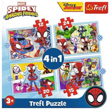 PUZZLE 4w1 ZESTAW EKIPA SPIDEY`a 34611 TREFL 71el.